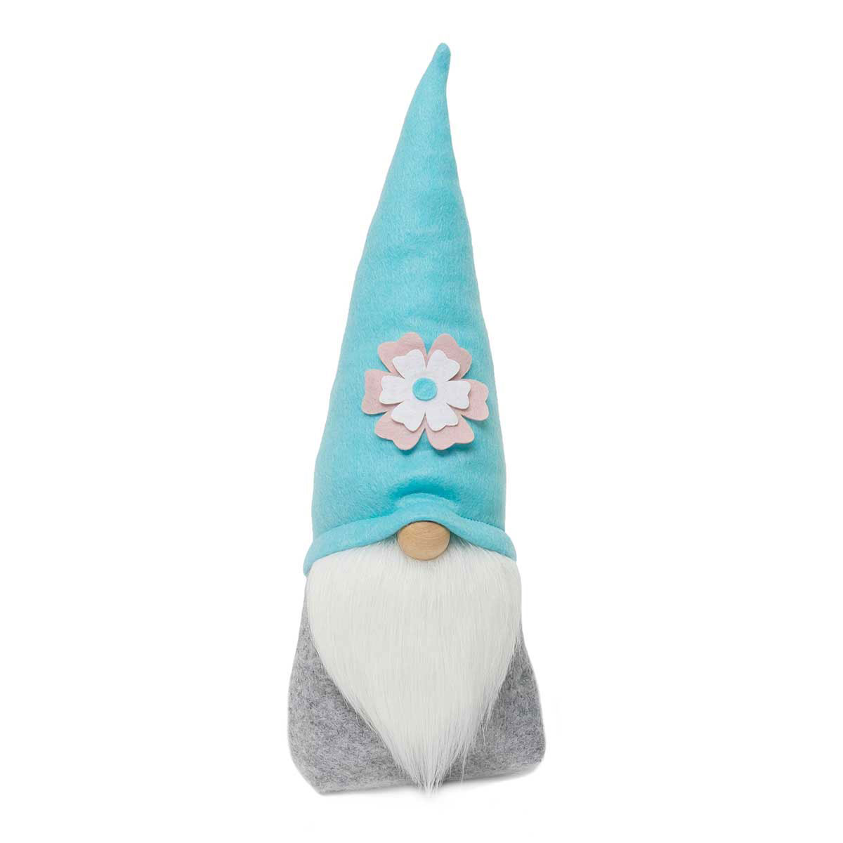 b50 Flower Power Gnome with Wood Nose 16" Large BLUE